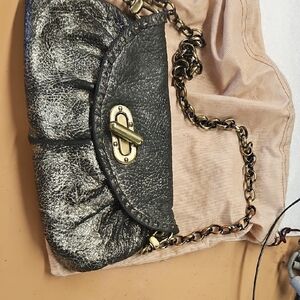 Metallic Black Crossbody with Chain Strap